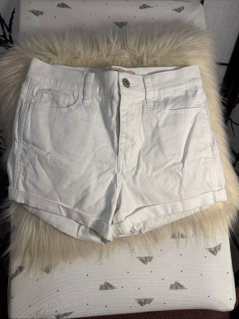 Hollister White Denim Jean Shorts